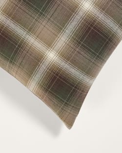 ALTERNATE VIEW OF WOOL/CANVAS SQUARE PILLOW IN GREEN OMBRE image number 3