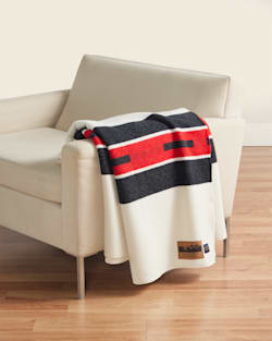 FOLDED VIEW OF GRAND TETON NATIONAL PARK BLANKET IN WHITE image number 2