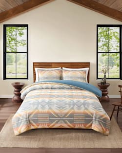 ALTERNATE VIEW OF MYSTIC LAKE DUVET COVER SET IN TEAL MULTI image number 6