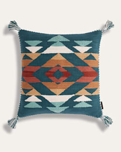 ALTERNATE VIEW OF SUMMERLAND EMBROIDERED SQUARE PILLOW IN TEAL MULTI image number 2