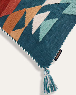 ALTERNATE VIEW OF SUMMERLAND EMBROIDERED SQUARE PILLOW IN TEAL MULTI image number 3