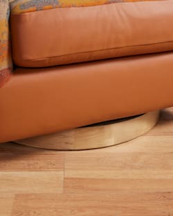 ALTERNATE VIEW OF LEATHER/WOOL BARREL CHAIR IN SADDLE/BUFFALO image number 4