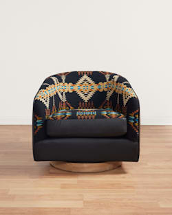 LEATHER/WOOL BARREL CHAIR IN SADDLE/RANCHO ARROYO image number 1