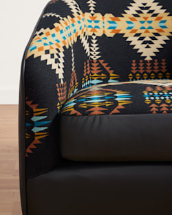 ALTERNATE VIEW OF LEATHER/WOOL BARREL CHAIR IN SADDLE/RANCHO ARROYO image number 3