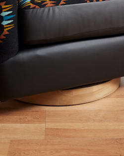ALTERNATE VIEW OF LEATHER/WOOL BARREL CHAIR IN SADDLE/RANCHO ARROYO image number 4