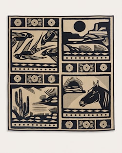 ALTERNATE VIEW OF SARATOGA BLANKET IN IVORY/BLACK image number 3