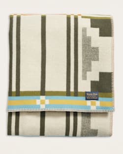 ALTERNATE VIEW OF SEVEN SPRINGS BLANKET IN IVORY/OLIVE MULTI image number 4