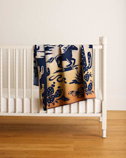 DESERT DREAM CRIB BLANKET IN BLUE/GOLD MULTI image number 1