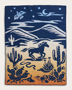ALTERNATE VIEW OF DESERT DREAM CRIB BLANKET IN BLUE/GOLD MULTI image number 2