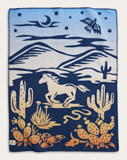 ALTERNATE VIEW OF DESERT DREAM CRIB BLANKET IN BLUE/GOLD MULTI image number 3