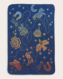 ALTERNATE VIEW OF COSMIC RODEO ORGANIC COTTON BABY BLANKET IN BLUE MULTI image number 2