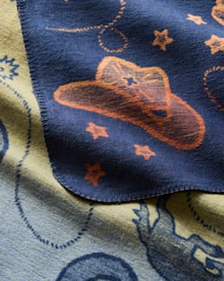 ALTERNATE VIEW OF COSMIC RODEO ORGANIC COTTON BABY BLANKET IN BLUE MULTI image number 3