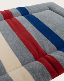 ALTERNATE VIEW OF CABIN STRIPE PET BED - COMFORT CUSHION IN GREY MULTI image number 3