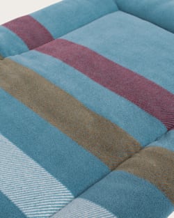 ALTERNATE VIEW OF CABIN STRIPE PET BED - COMFORT CUSHION IN SHALE MULTI image number 3