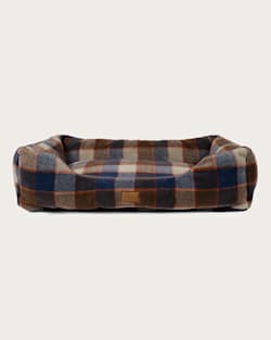 MOUNTAIN PLAID PET BED - KUDDLER IN BLUE/TAN image number 1