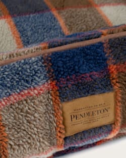 ALTERNATE VIEW OF MOUNTAIN PLAID PET BED - KUDDLER IN BLUE/TAN image number 3