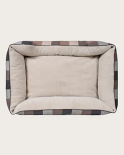 ALTERNATE VIEW OF BLOCK PLAID PET BED - KUDDLER IN TAN/BLACK image number 2
