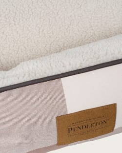 ALTERNATE VIEW OF BLOCK PLAID PET BED - KUDDLER IN TAN/BLACK image number 3