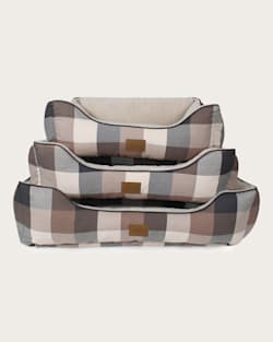 ALTERNATE VIEW OF BLOCK PLAID PET BED - KUDDLER IN TAN/BLACK image number 4