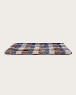 MOUNTAIN PLAID PET BED - COMFORT CUSHION IN BLUE/TAN image number 1