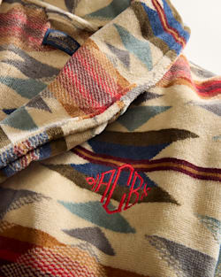 WOMEN'S WYETH TRAIL COTTON TERRY VELOUR BATHROBE IN OATMEAL SH0WING MONOGRAMMING ADDED image number 5