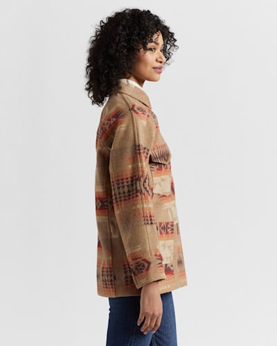 ALTERNATE VIEW OF WOMEN'S VINTAGE WOOL WORK JACKET IN TAN CHIEF JOSEPH