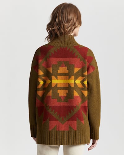 ALTERNATE VIEW OF WOMEN'S LAMBSWOOL GRAPHIC SWEATER IN DARK BRONZE MULTI