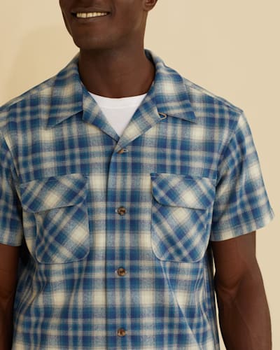 MEN'S PLAID SHORT-SLEEVE BOARD SHIRT