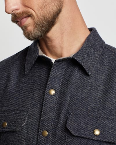 MEN'S LAMBSWOOL TWILL SNAP-FRONT SHIRT