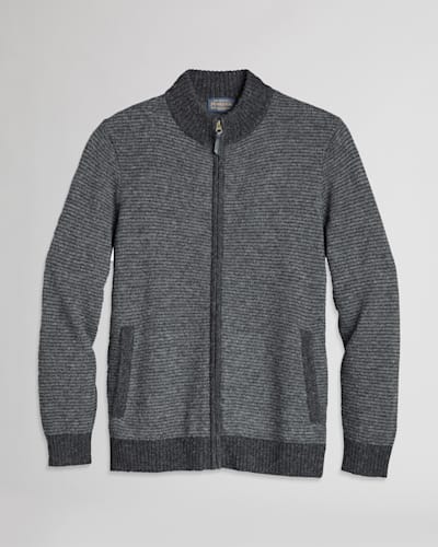 MEN'S SHETLAND FULL-ZIP SWEATER