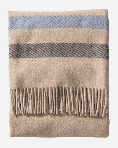 ECO-WISE WOOL FRINGED THROW