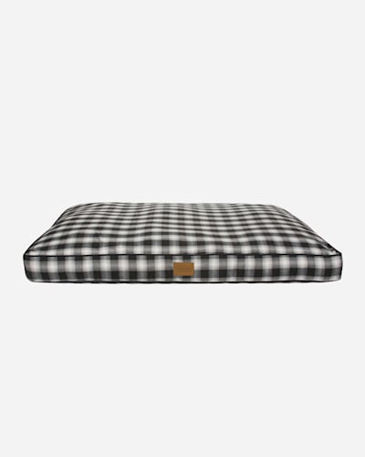 CHARCOAL OMBRE PLAID DOG BED