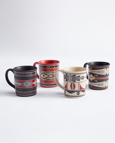 AMERICAN INDIAN COLLEGE FUND MUGS, SET OF 4