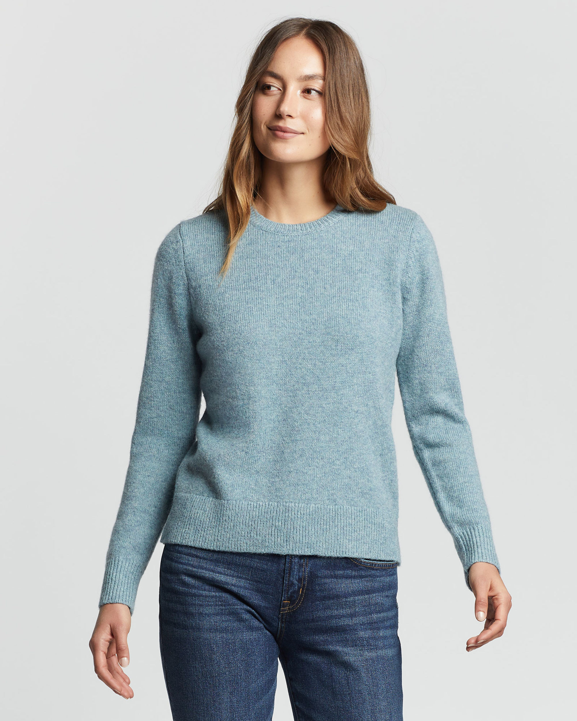 Ladies Crew Neck Shetland Wool Sweater