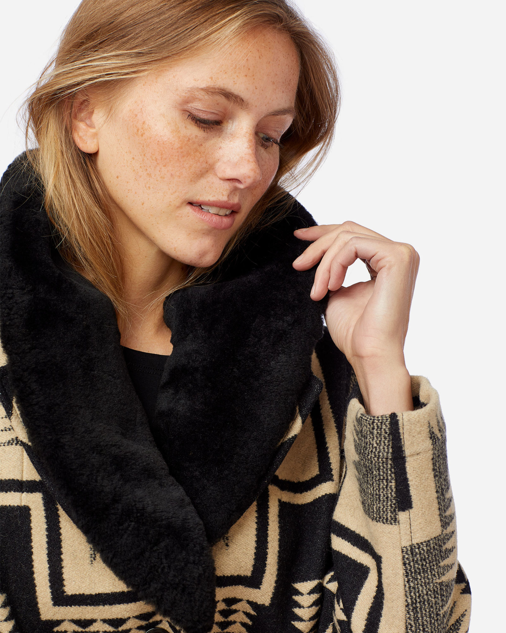 WOMEN S WAHKEENA SHEARLING BLANKET COAT