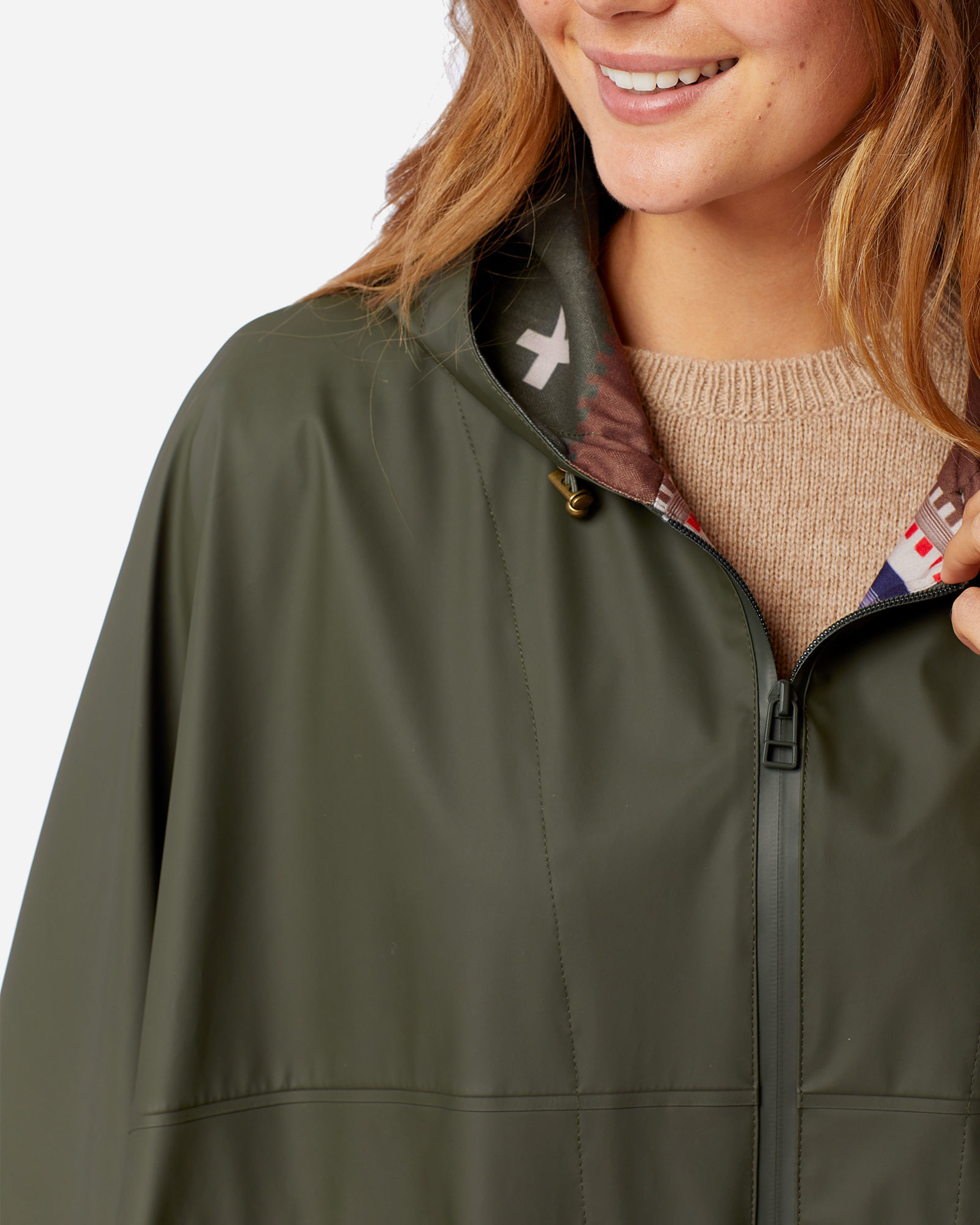 WOMEN S ZIP FRONT RAIN PONCHO