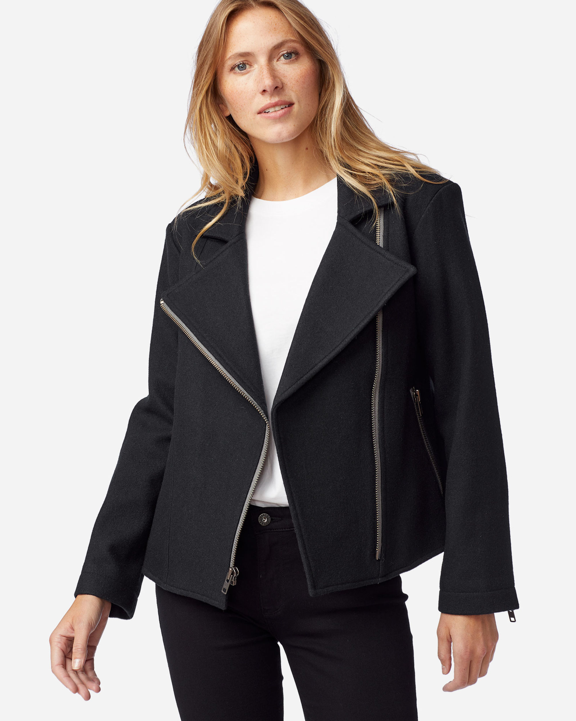 WOMEN'S ECO-WISE WOOL MOTO JACKET