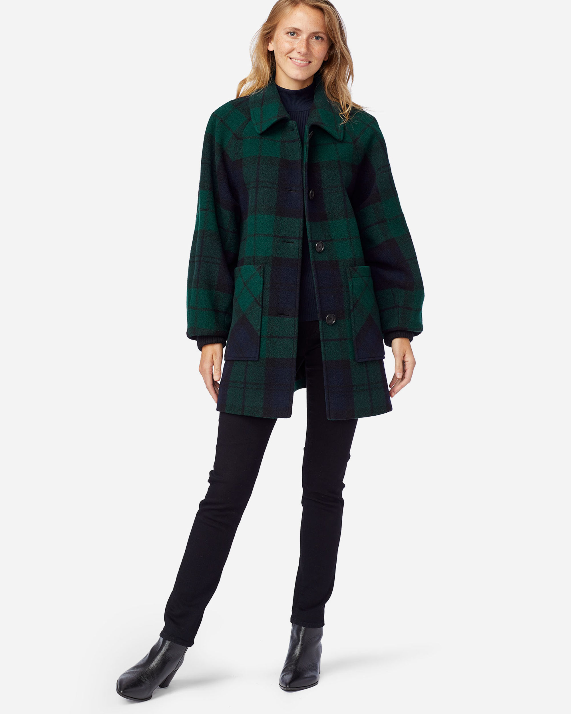 Ladies black clearance watch tartan coat