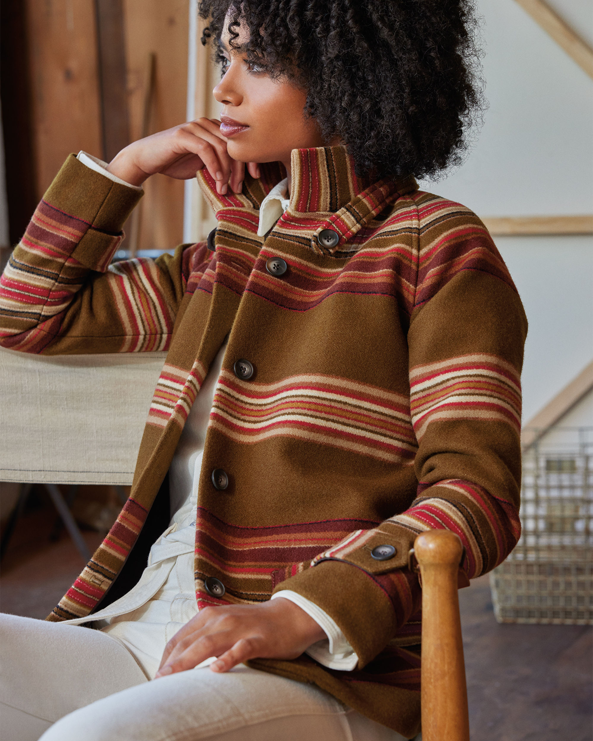 Pendleton striped coat outlet