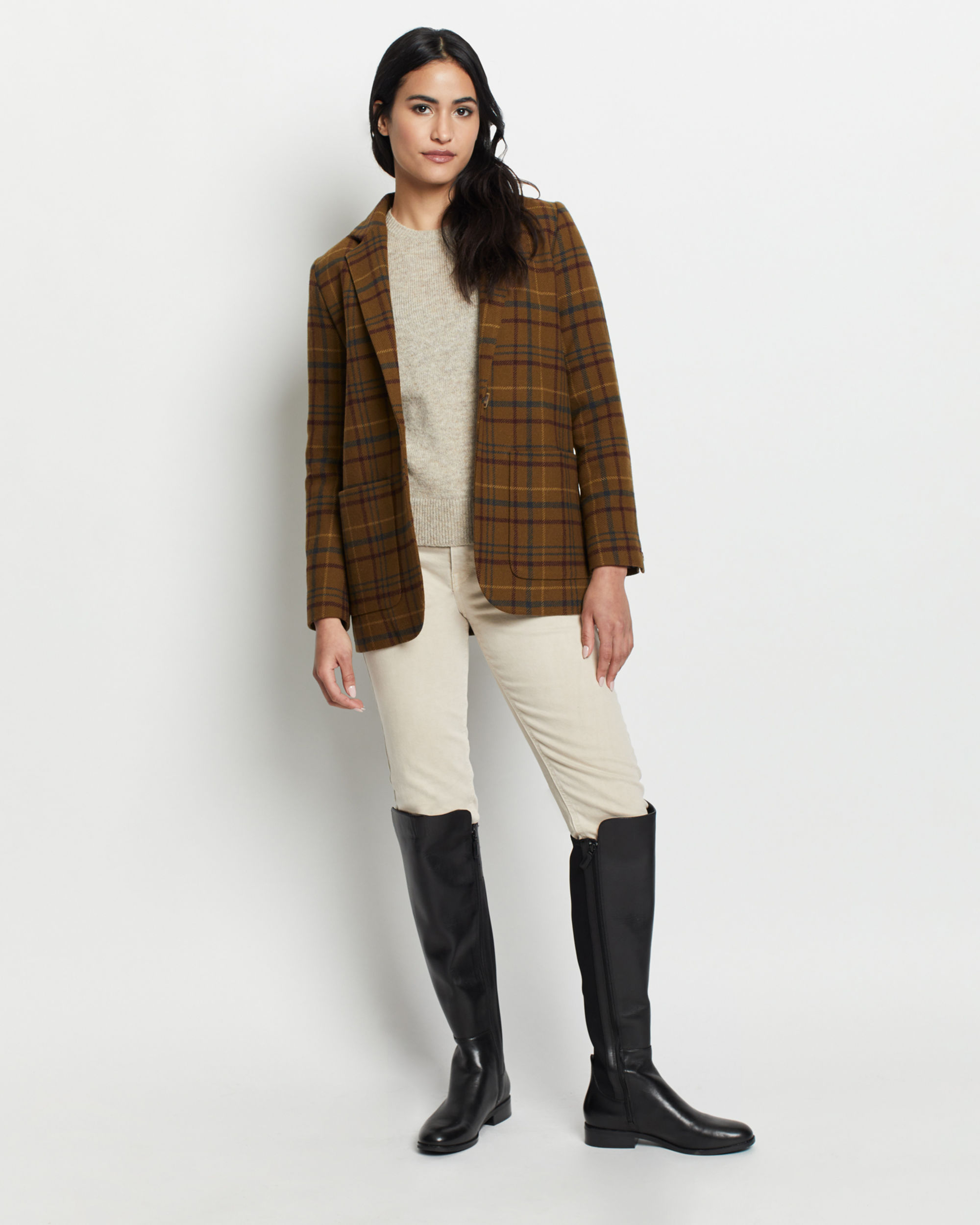Women's plaid wool blazers deals