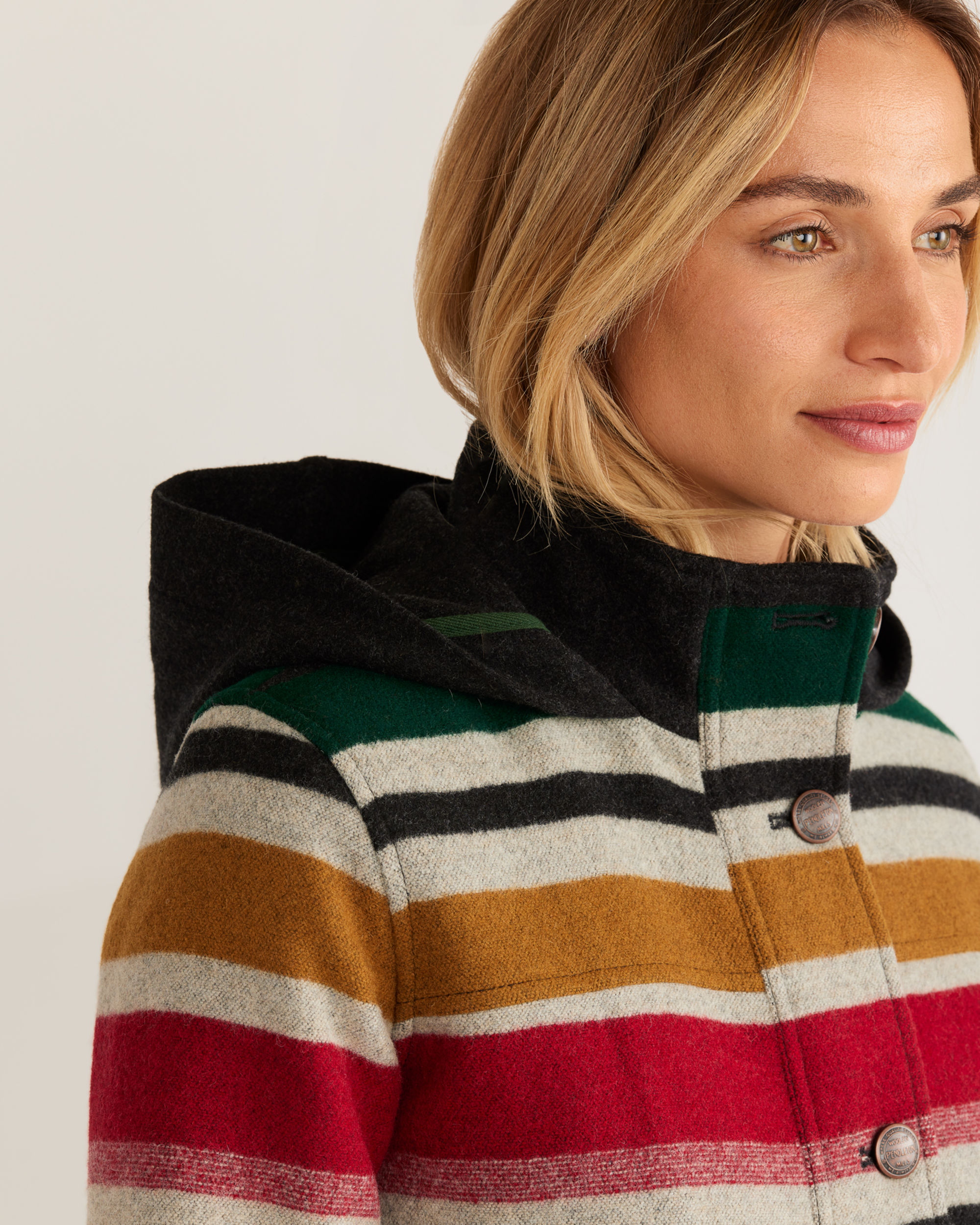 WOMEN'S CAMP STRIPE WOOL QUILTED PARKA | Pendleton