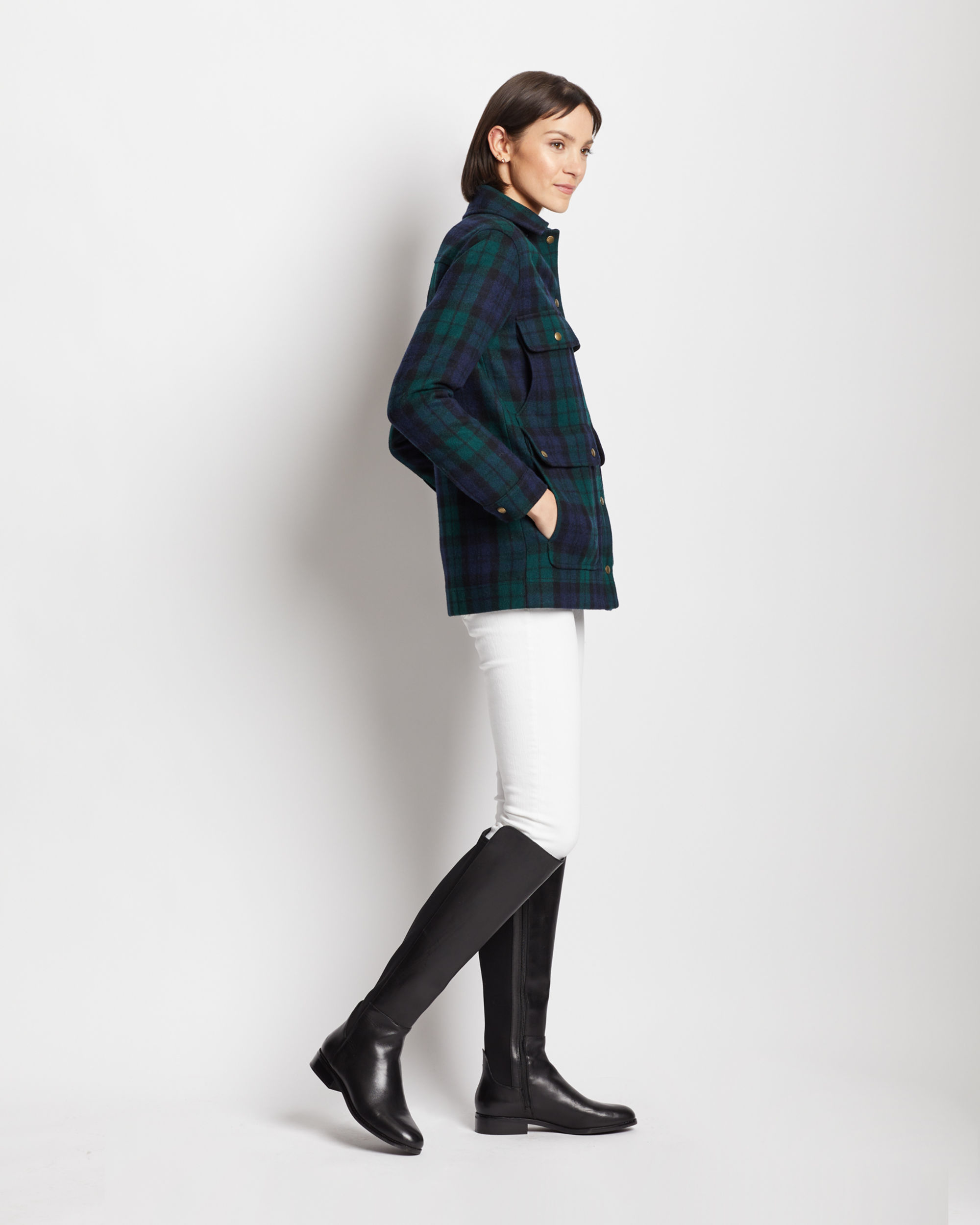 J crew plaid belted puffer jacket shop