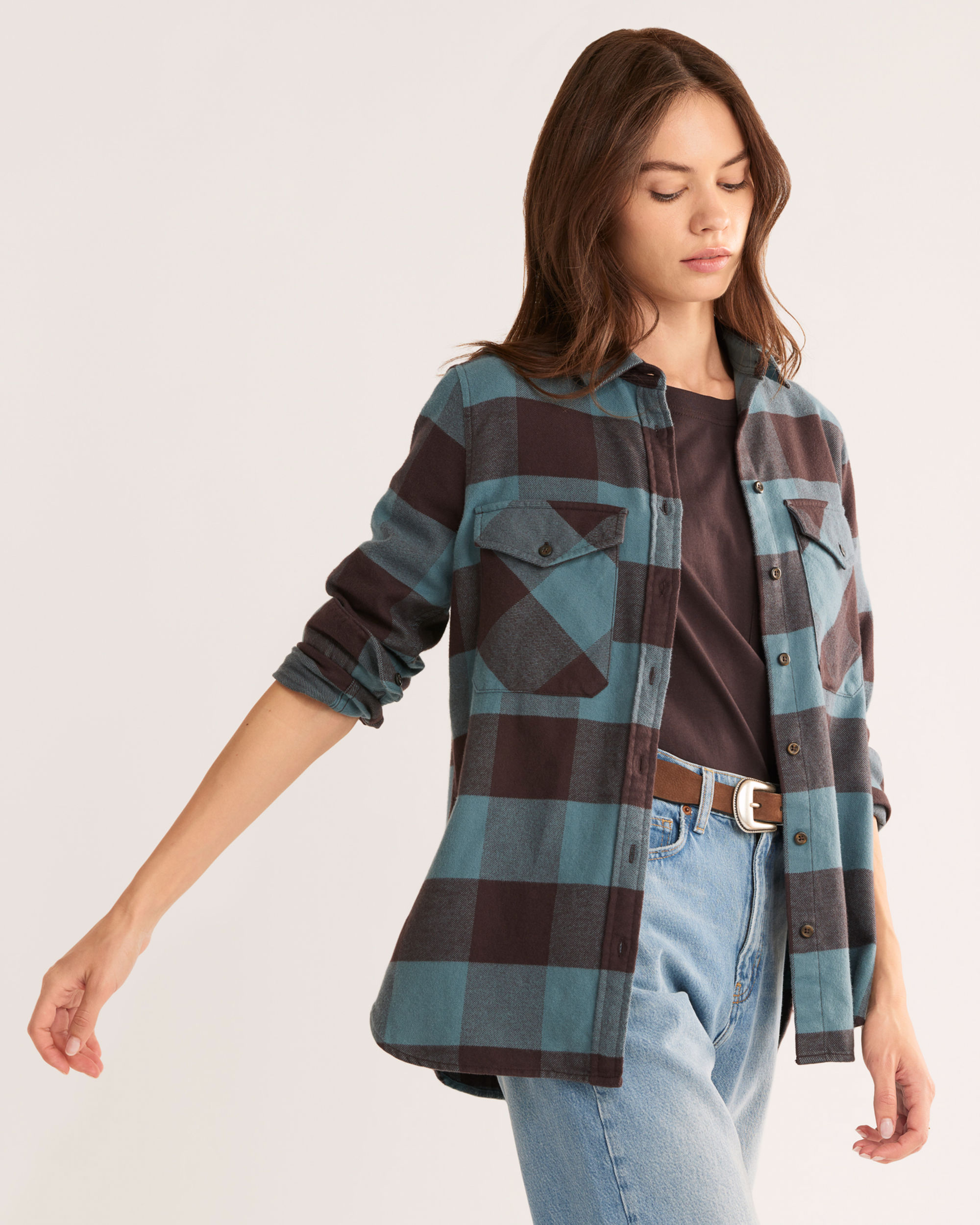 WOMEN'S MADISON DOUBLE-BRUSHED FLANNEL SHIRT