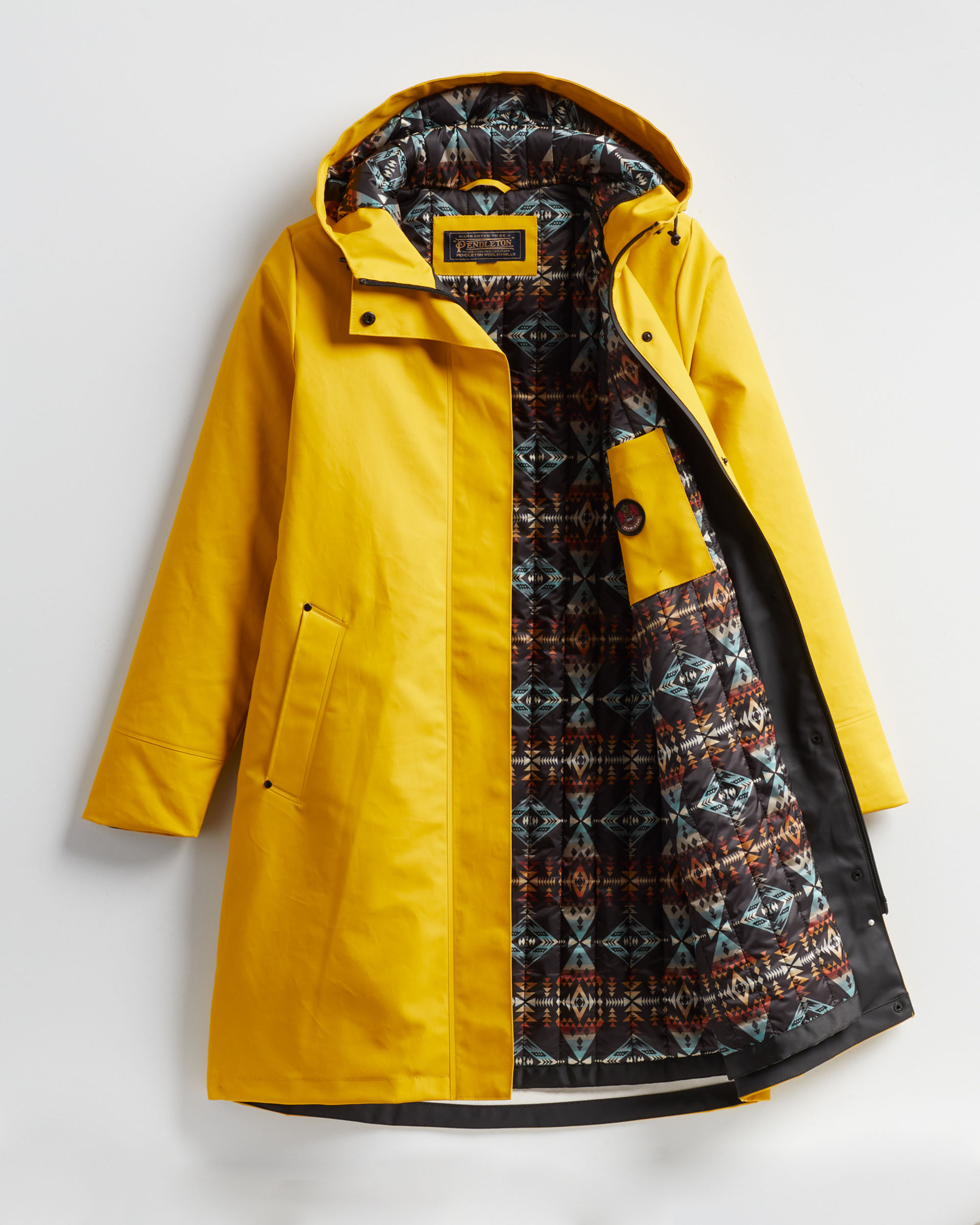 Pendleton Ladies Hidden Hood Seam Sealed Rain Jacket Goldenrod