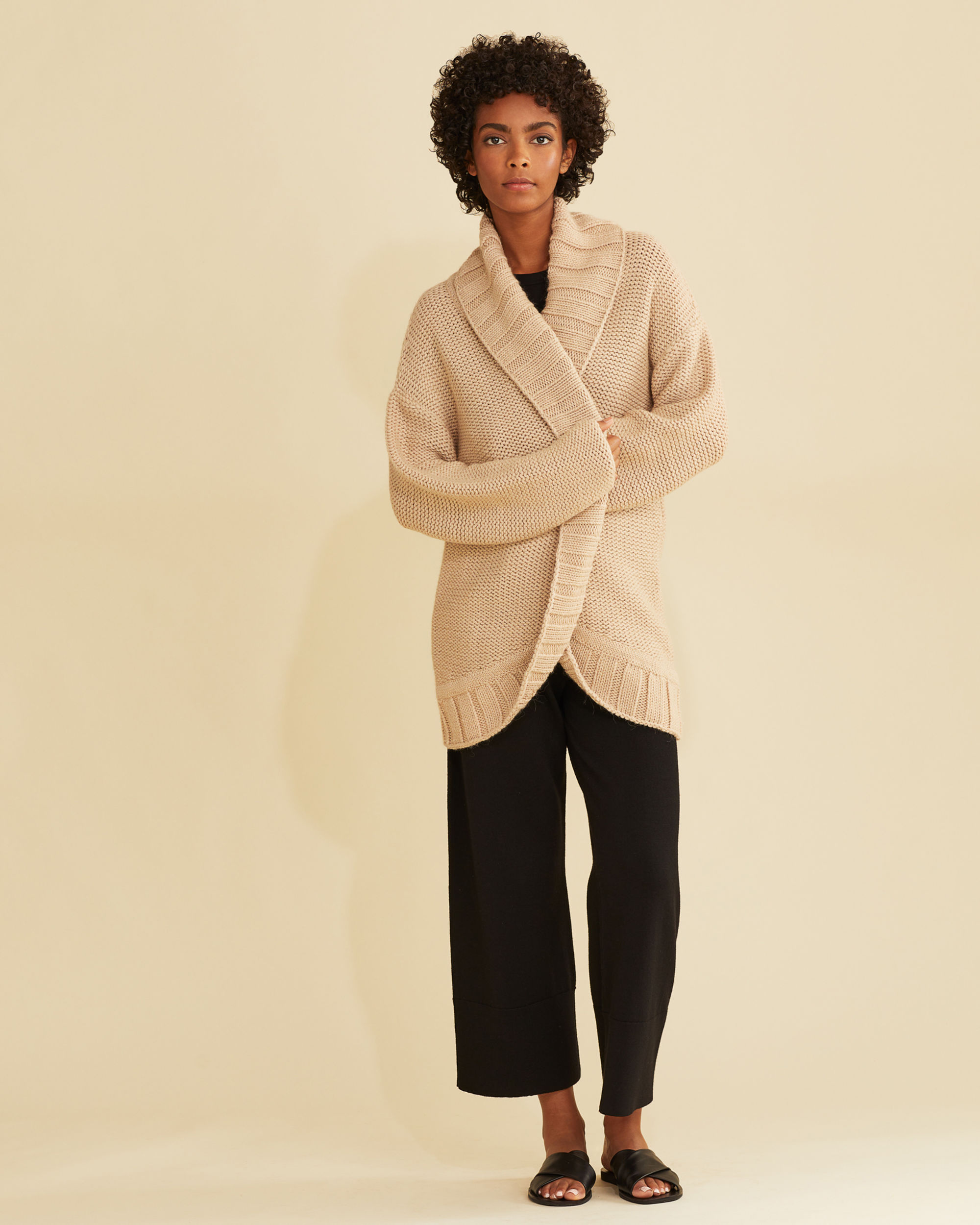 Cos chunky top wool wrap cardigan