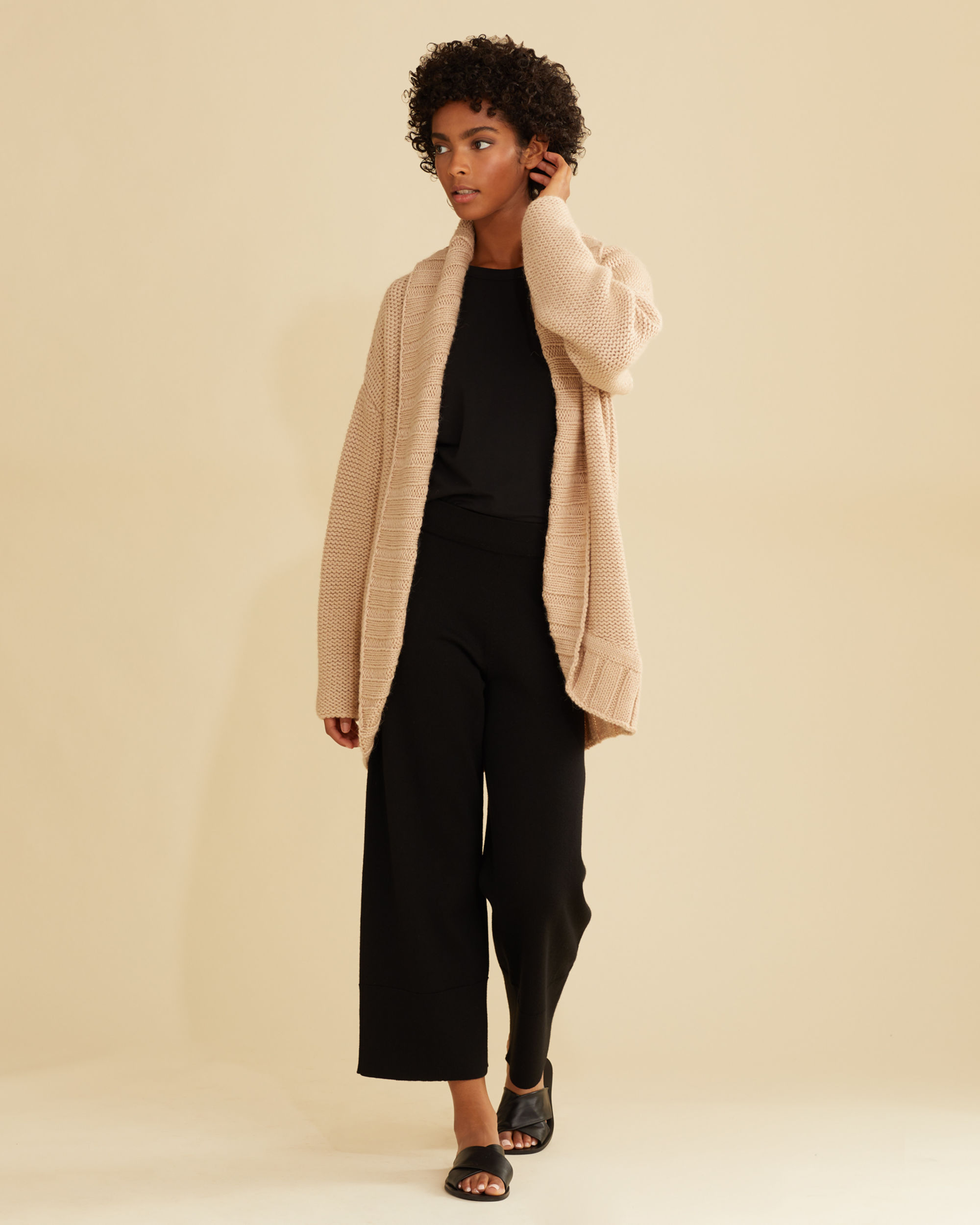 Long Beige Cardigan