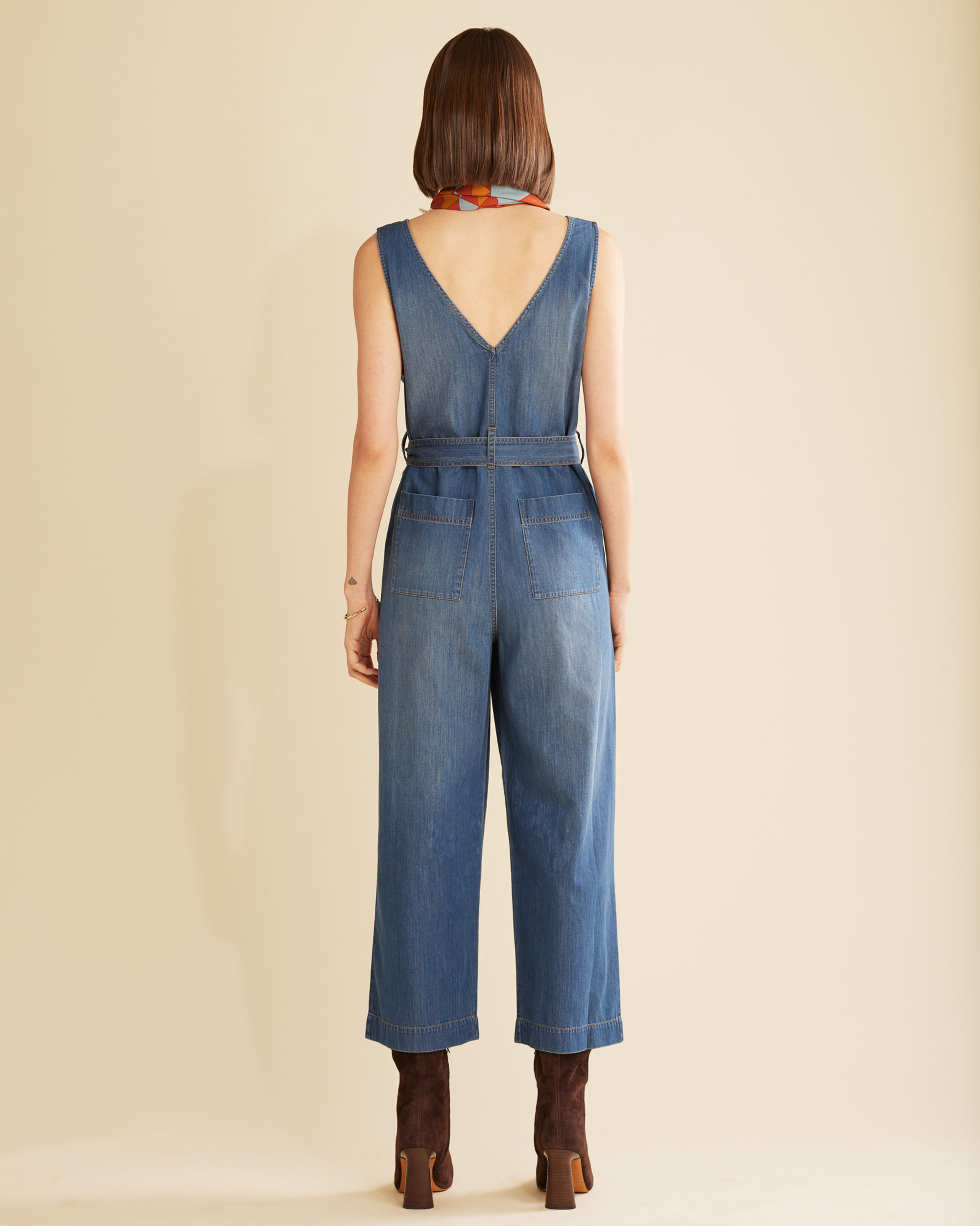 Chambray Denim Jumpsuit