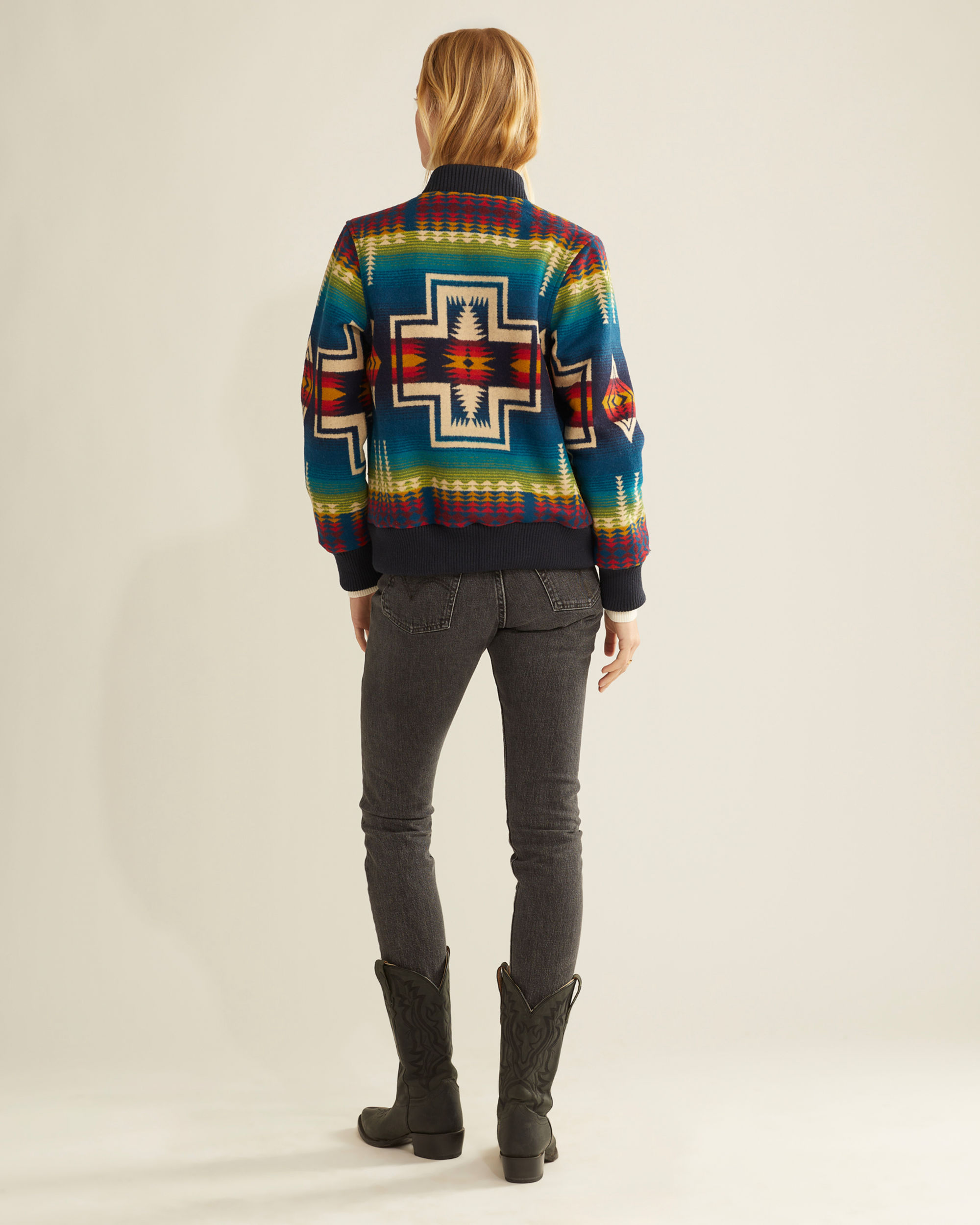 Block Knit Bomber Jacket - Women - Ready-to-Wear