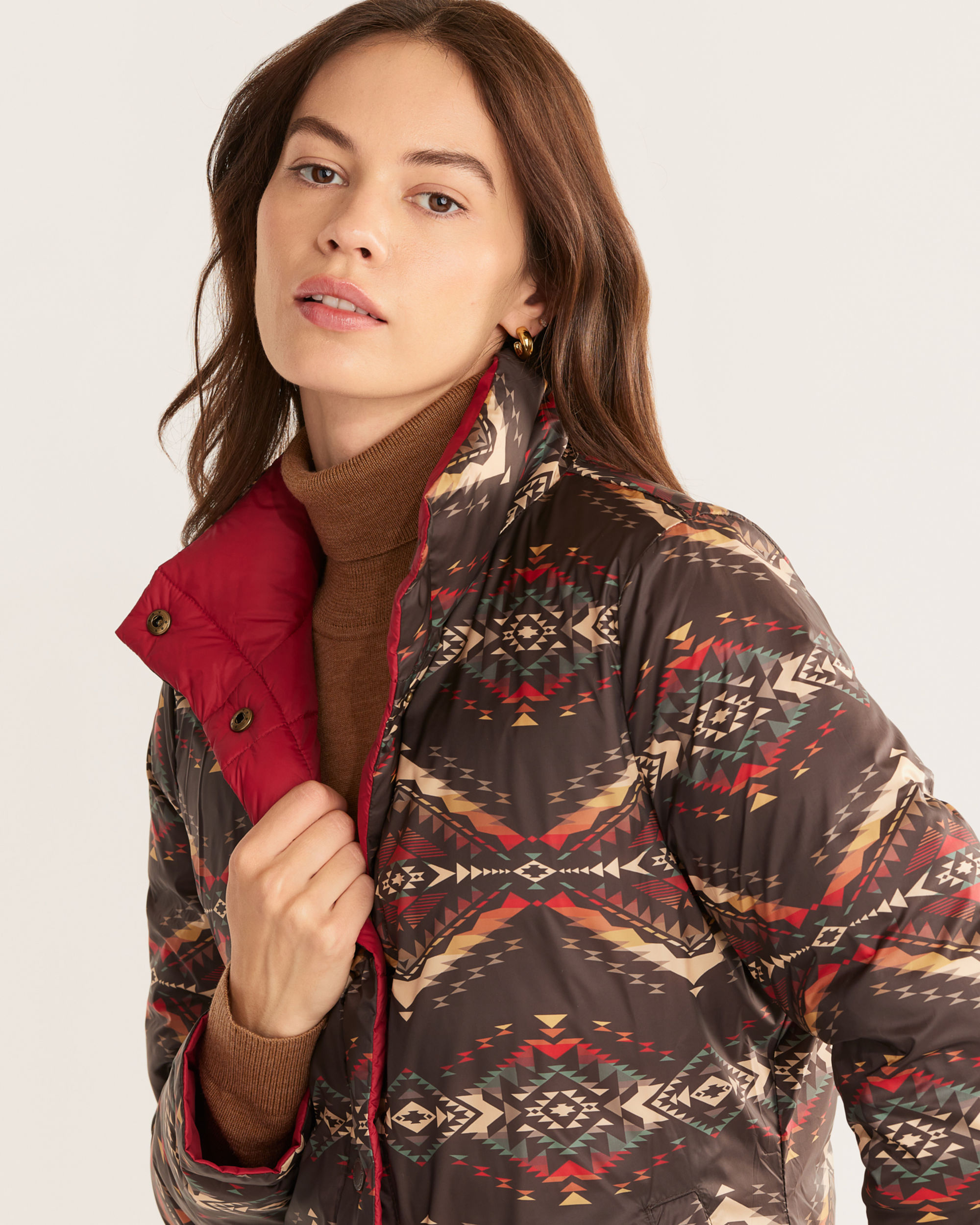 Stay Warm With Our Women's Packable Down Reversible Jacket | Pendleton