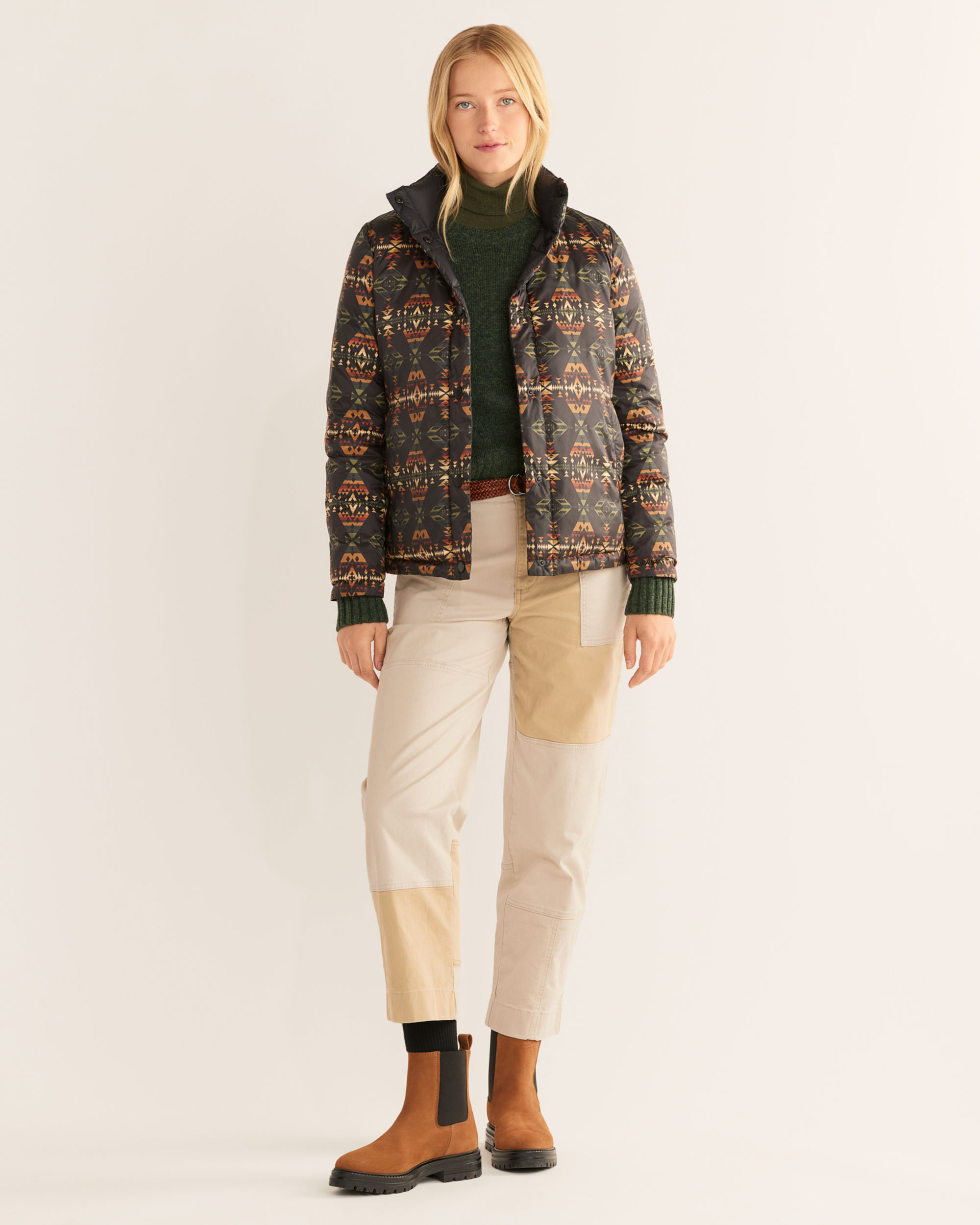 Pendleton Bitterroot Reversible Puffer Jacket - Women's Coats/Jackets in  Camel Black Tucson